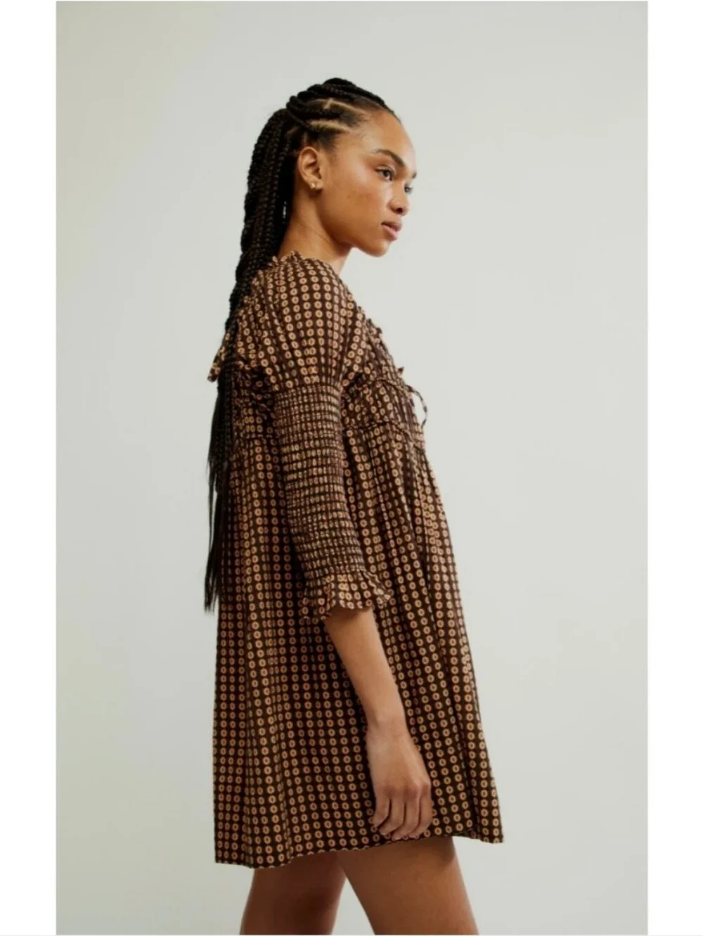 Free People Star Dip Printed Mini Dress Nwt